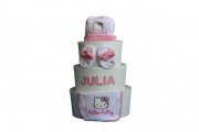 Tarta de pañales Hello Kitty para baby shower