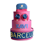 Tarta de pañales F.C. Barcelona