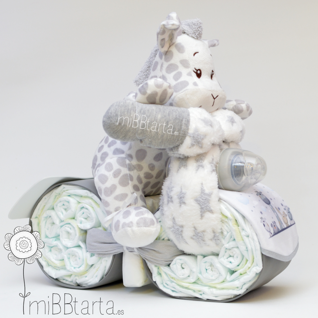 tarta pañales moto