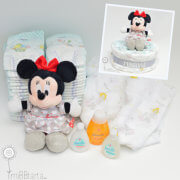 regalo con pañales mickey minnie