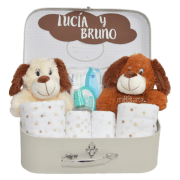 Canastilla para gemelos Unisex Perritos