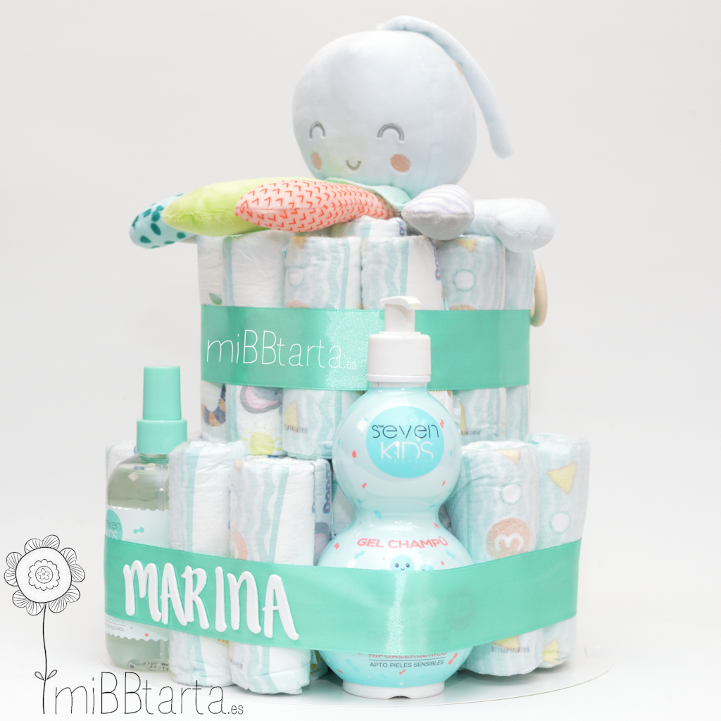 Pastel de pañales Seven Kids