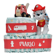 Tarta de pañales bombero Patrulla Canina