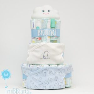 tarta de pañales azul fotos tartas de pañales