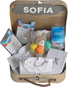 Canastilla maletín clásico lunares