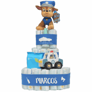Tarta de pañales policía
