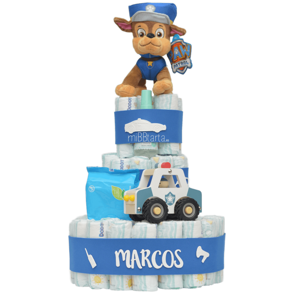Tarta de pañales policía
