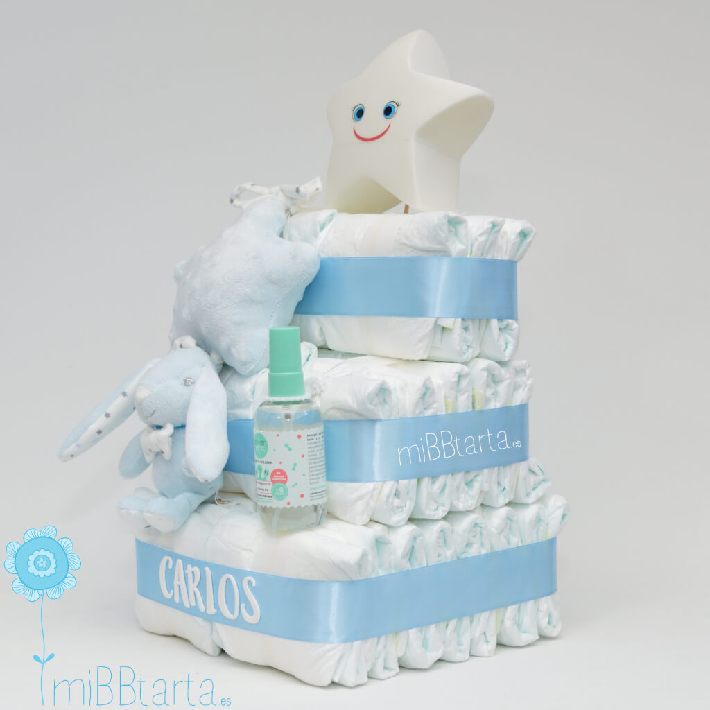 Tarta de pañales peluche musical