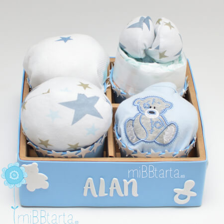 Caja regalo recién nacido cupcakes