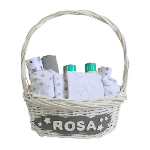 Cesta bebé Estrellas Gris
