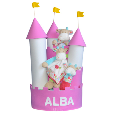 tarta de pañales castillo niña