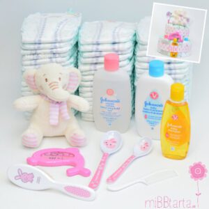 pastel de pañales para niña