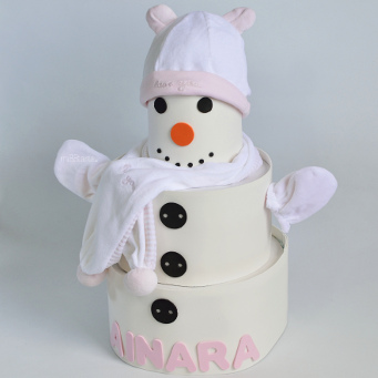 regalo baby shower navidad muñeco de nieve