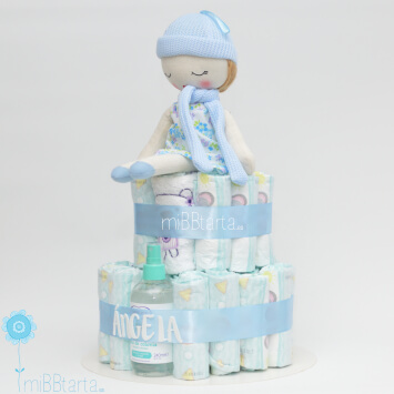 Tarta de pañales Muñeca - Imagen 7