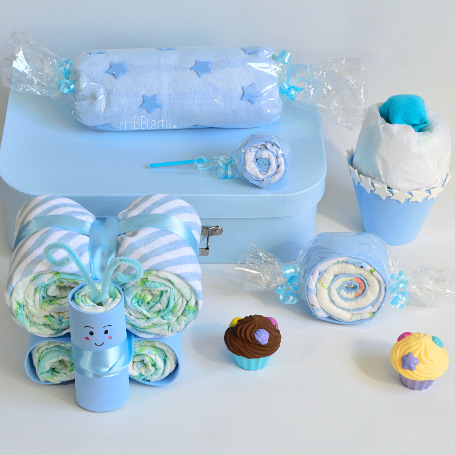 regalo con pañales bebe dulce
