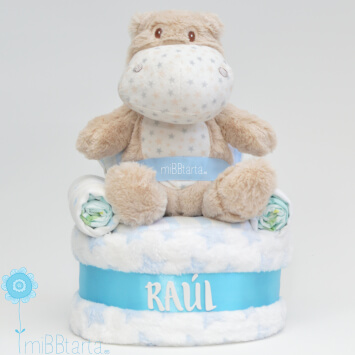 sillón de pañales azul