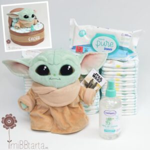 tarta de pañales baby yoda