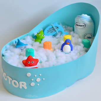 tarta de pañales bañera