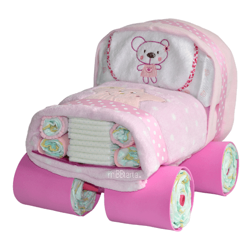 tarta de pañales coche