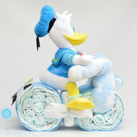 tarta de pañales Donald moto