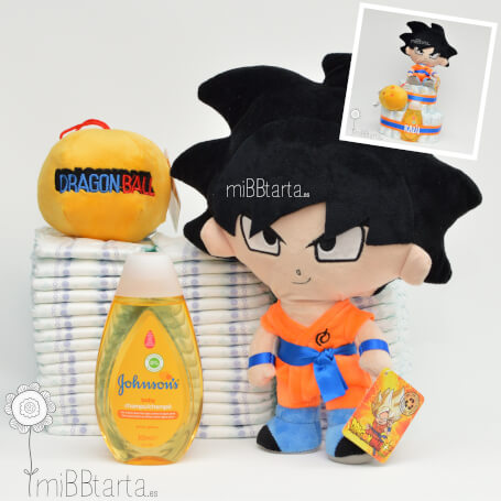 tarta de pañales Goku