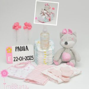 Tarta de pañales moto niña Tarta de pañales moto niña