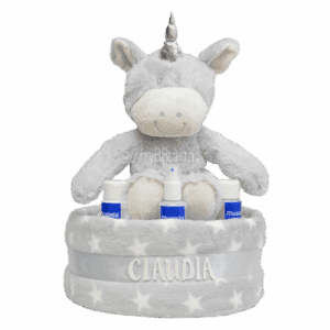 tarta de pañales mustela unicornio