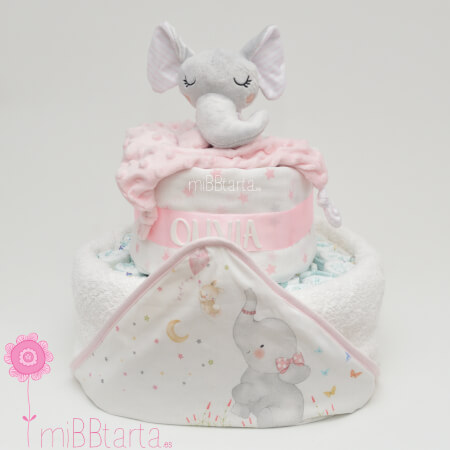 tarta de pañales niña