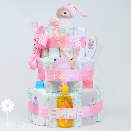 Tarta de pañales niña