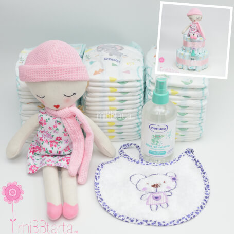 tarta de pañales niña