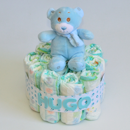 tarta de pañales de niño