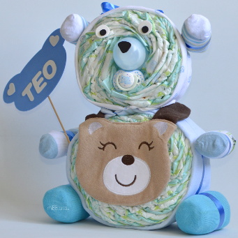 tarta de pañales oso