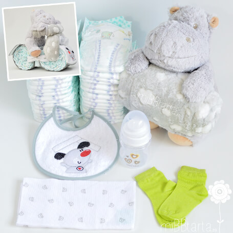 tarta de pañales para baby shower