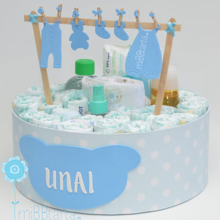 tarta de pañales niño
