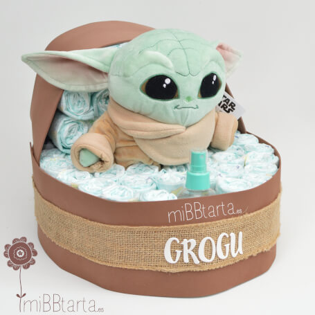 tarta de pañales star wars