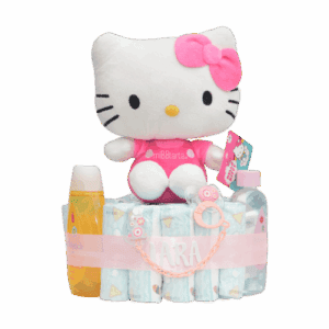 tarta pañales hello kitty