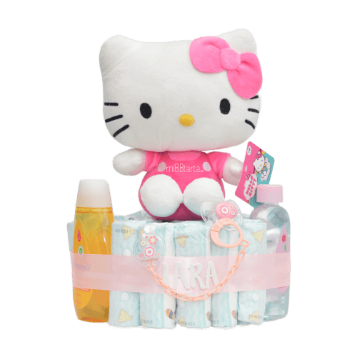 tarta pañales hello kitty