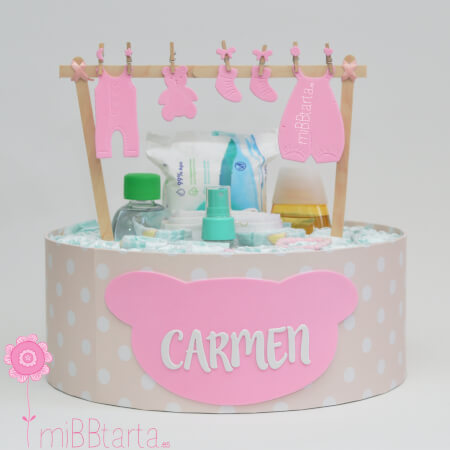 tarta de pañales niña