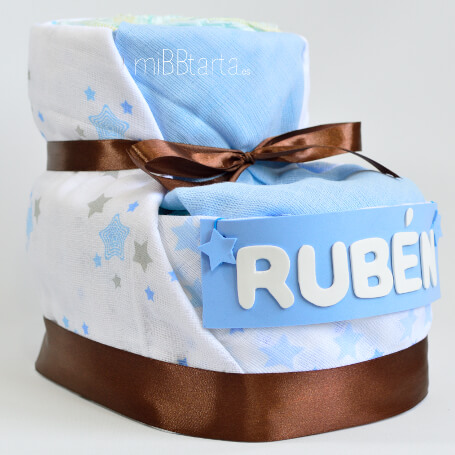 tarta de pañales zapatilla