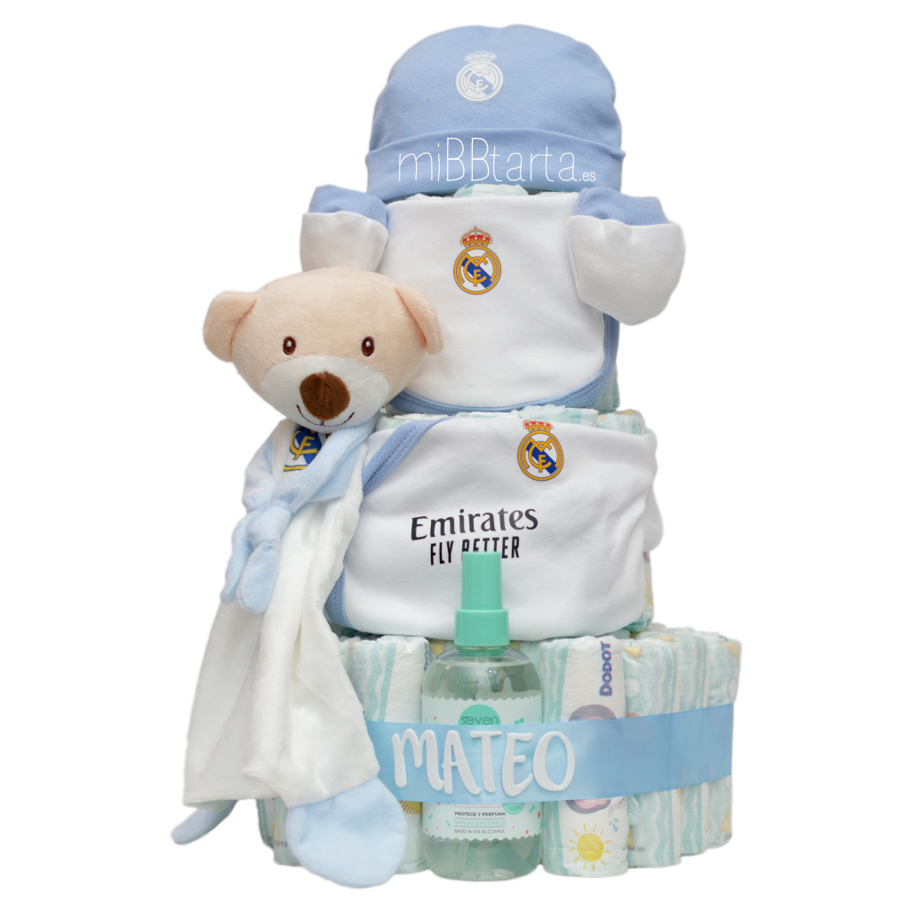 Tarta de pañales Doudou Real Madrid