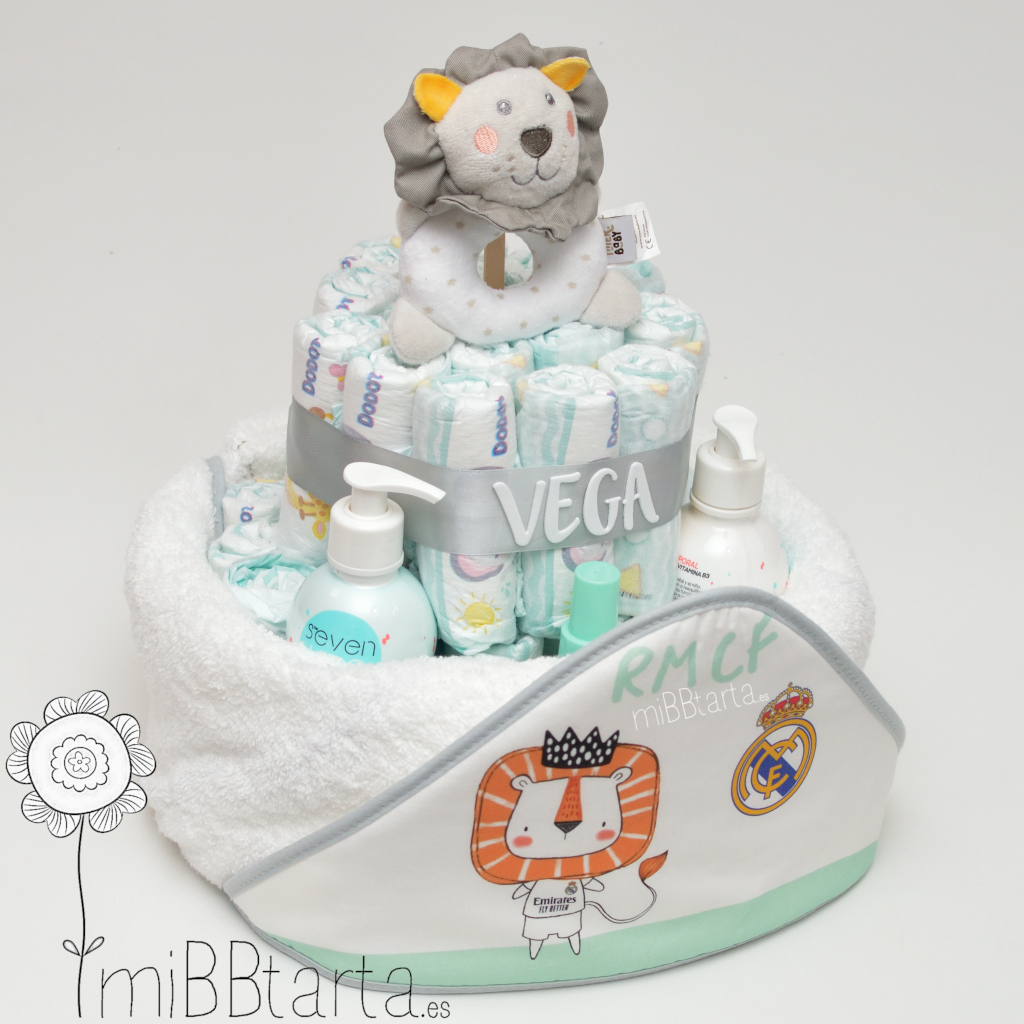Tarta de pañales Real Madrd Capa de baño