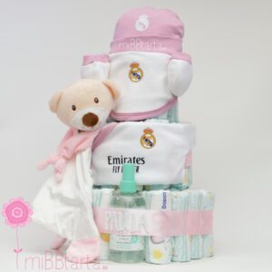 Tarta de pañales Real Madrid niña