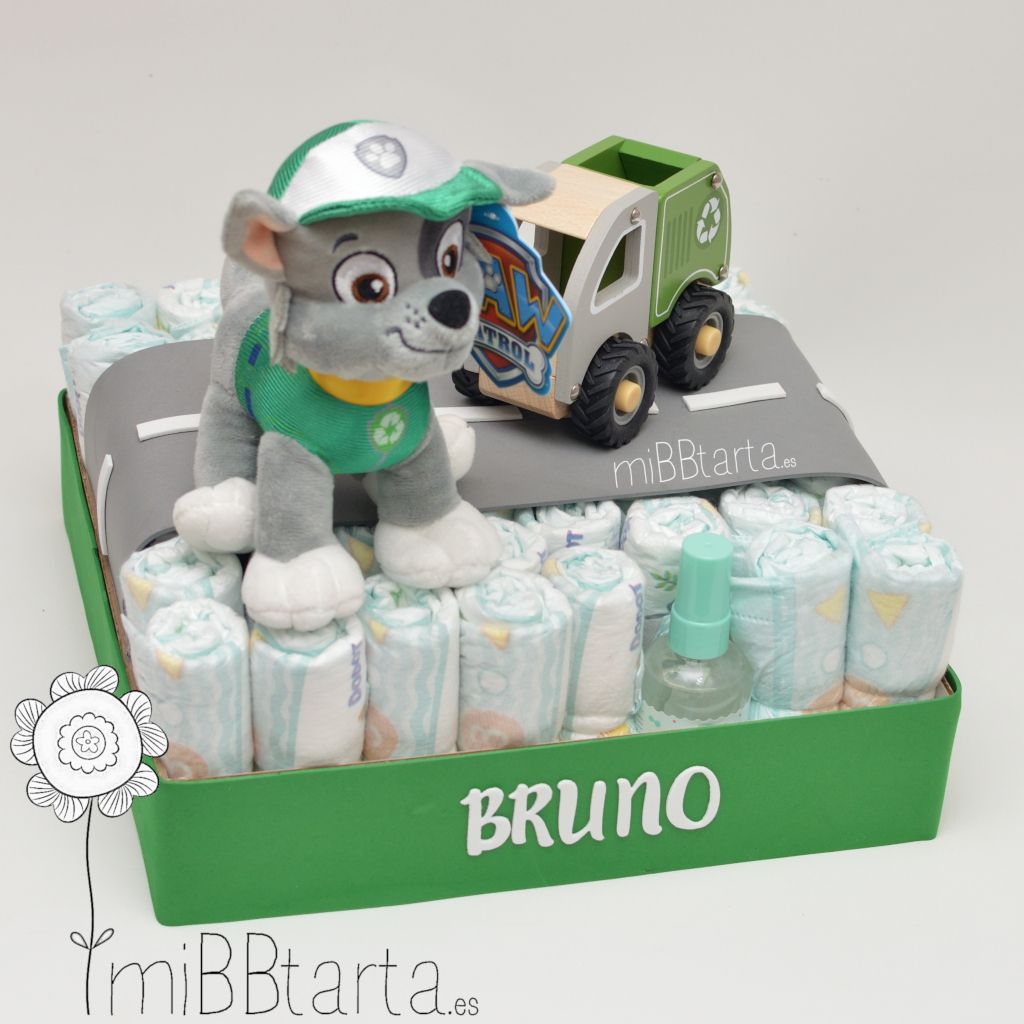 Tarta de pañales patrulla canina