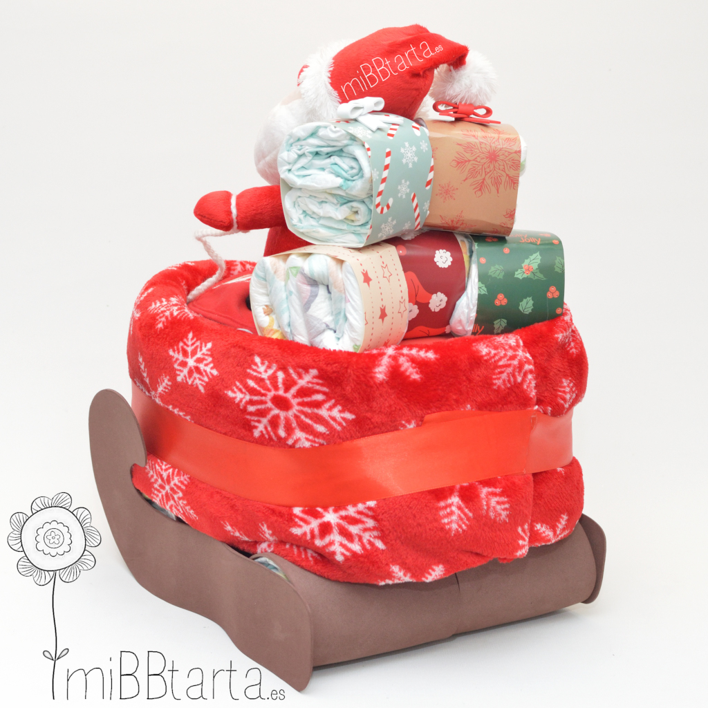 Tarta de pañales Navidad