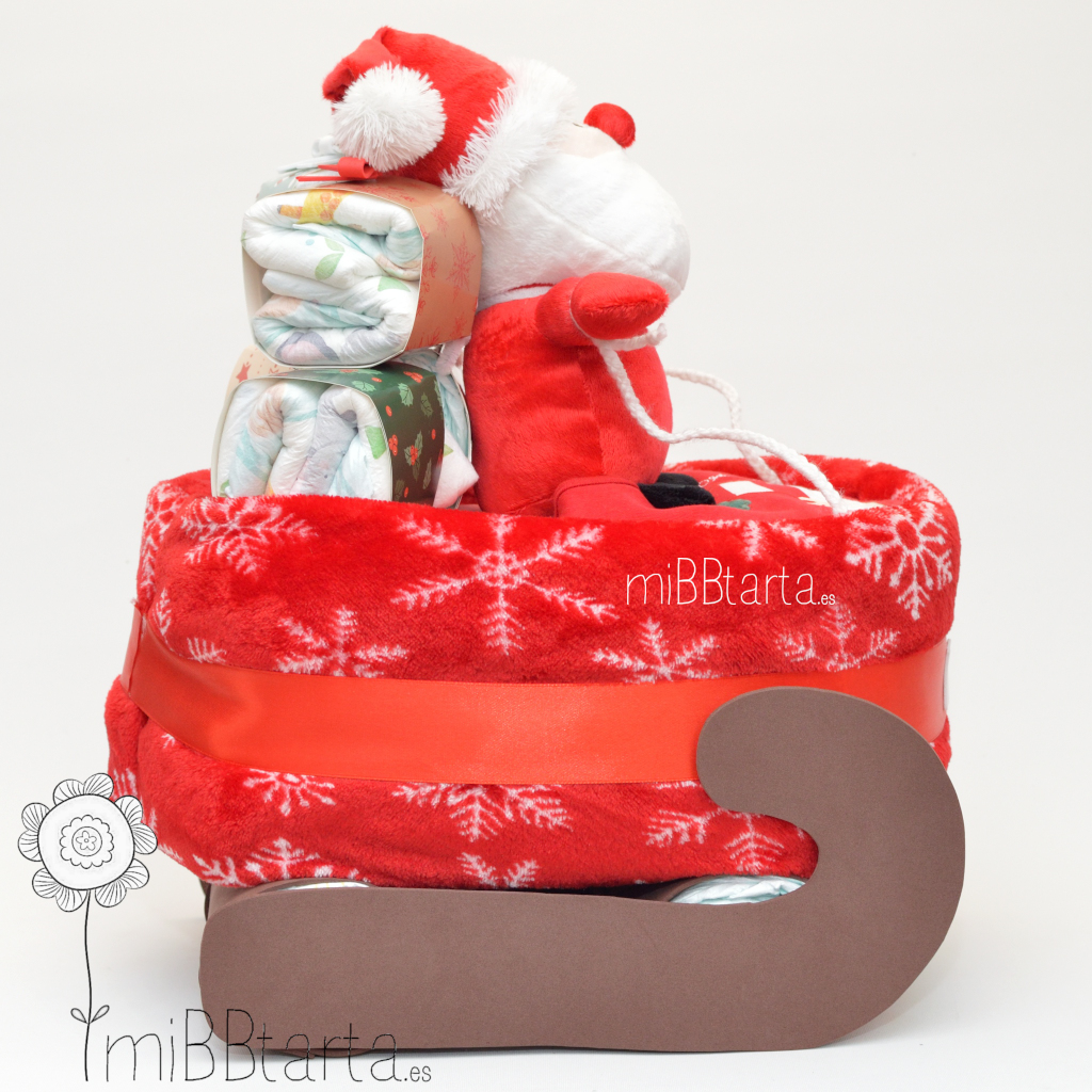 Tarta de pañales Papá Noel
