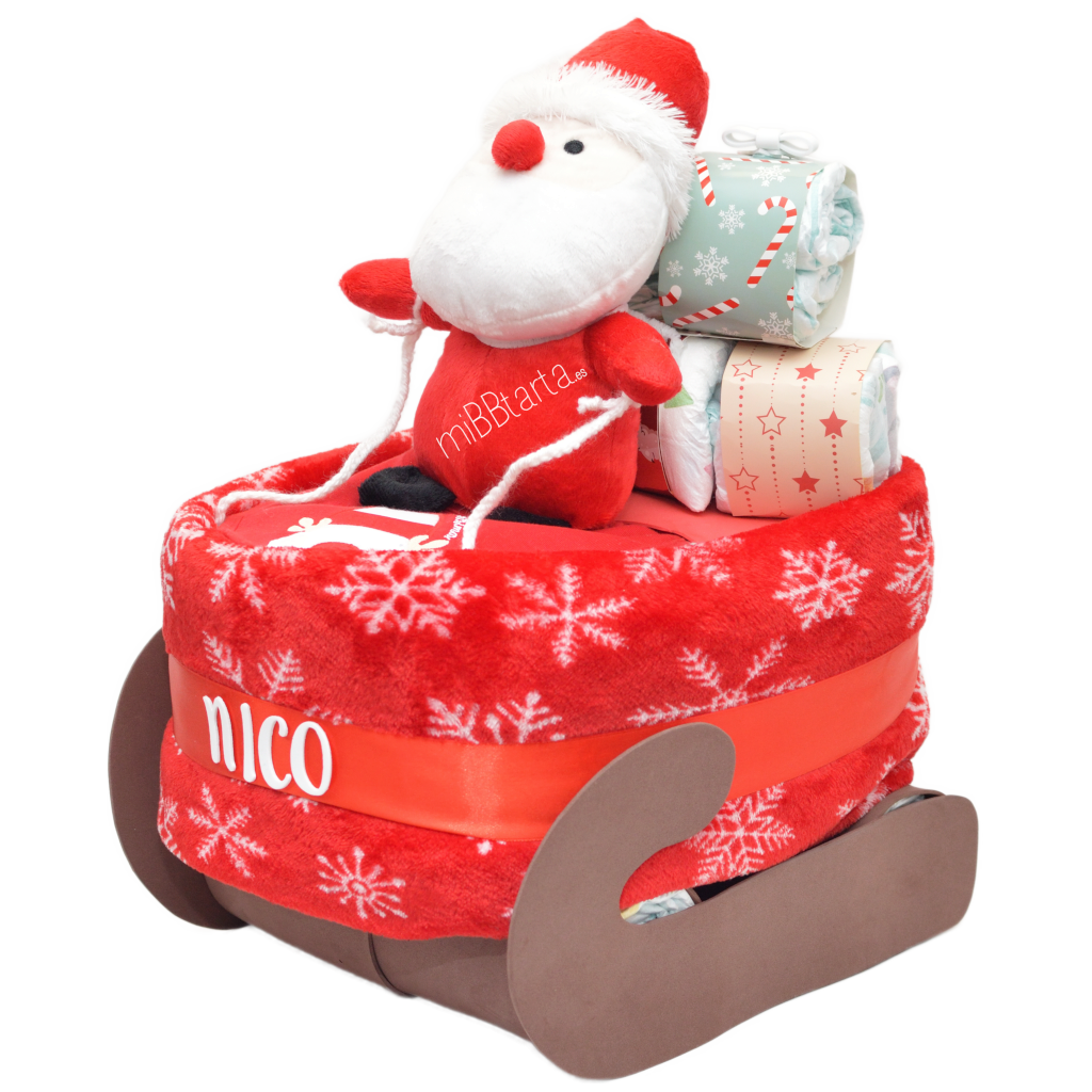 Trineo de pañales Papá Noel