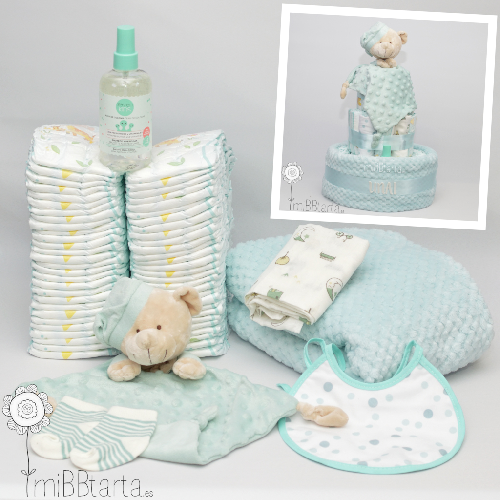 Tarta de pañales unisex