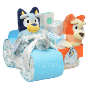 Moto de pañales con sidecar Bluey