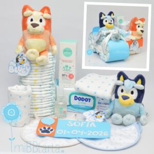 Moto de pañales sidecar Bluey Bingo