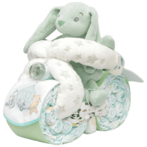 Moto con pañales verde